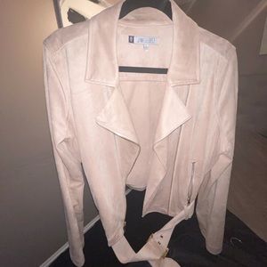 Pink Suede biker jacket